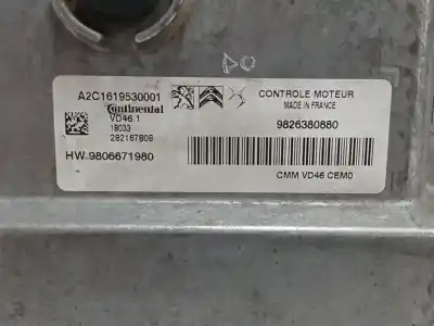 Second-hand car spare part ecu engine control for citroen c4 picasso 1.2 12v e-thp / puretech oem iam references 9826380880  a2c1619530001