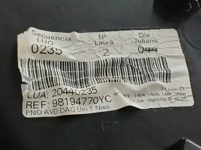 Автозапчастина б/у обработка передніх правіх дверей для citroen c4 picasso 1.2 12v e-thp / puretech посилання на oem iam 98194770yc  