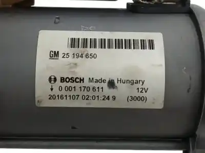 Peça sobressalente para automóvel em segunda mão motor de arranque por opel adam (m13) 1.4 referências oem iam 25194650  0001170611