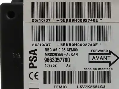 Second-hand car spare part airbag control unit for citroen c2 (jm_) 1.4 oem iam references 9663357780  