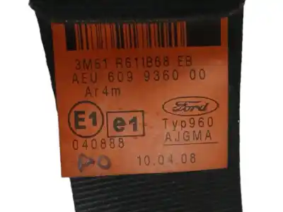 Pezzo di ricambio per auto di seconda mano cintura di sicurezza posteriore centrale per ford c-max (dm2) 1.6 tdci riferimenti oem iam 3m51r611b68eb  