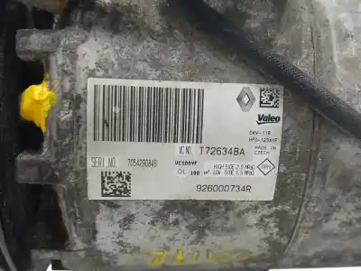 Peça sobressalente para automóvel em segunda mão compressor de ar condicionado a/a a/c por renault clio iv 0.9 referências oem iam 926000734r  