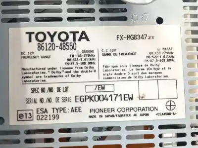 Second-hand car spare part audio system / radio cd for lexus rx 400h oem iam references 8612048550  