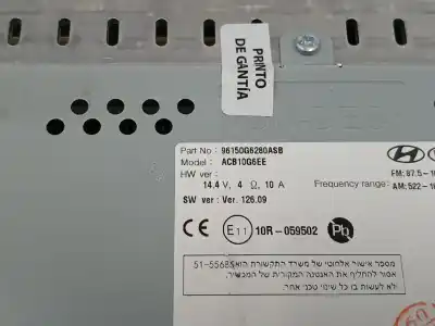 Second-hand car spare part audio system / radio cd for kia picanto (ja) 1.0 cat oem iam references 96150g6280asb  acb10g6ee