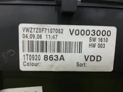 Автозапчастина б/у панель інструментів для volkswagen caddy iii monospace (2kb, 2kj, 2cb, 2cj) 1.9 tdi посилання на oem iam 1t0920863a  