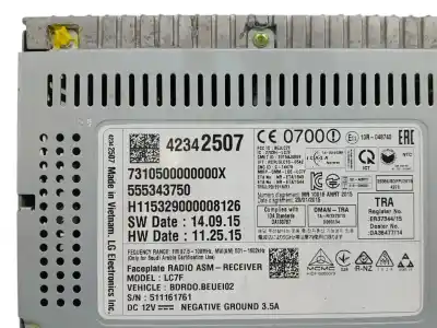 Second-hand car spare part multifunction display for opel adam 1.4 16v cat (a 14 xel / ldd / l2z) 87 cv / 64 kw oem iam references 42342507  555343750