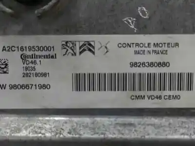 Автозапчастина б/у ебу контролер двигуна для citroen c4 picasso 1.2 12v e-thp / puretech посилання на oem iam 9826380880  a2c1619530001