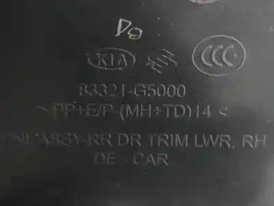 İkinci el araba yedek parçası arka sag kapi kaplamasi için kia niro e-niro drive oem iam referansları 83321g5000  