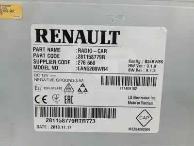 Автозапчасти б/у многофункциональный дисплей за renault captur i (j5_, h5_) 1.5 dci 90 ссылки oem iam 281158779r  