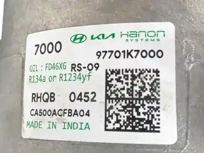 Peça sobressalente para automóvel em segunda mão compressor de ar condicionado a/a a/c por hyundai i10 iii (ac3, ai3) 1.2 mpi referências oem iam 97701k7000  