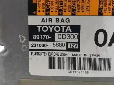 Автозапчасти б/у блок управления подушками безопасности за toyota yaris (_p13_) 1.3 (nsp130_) ссылки oem iam 891700d300  2310005680