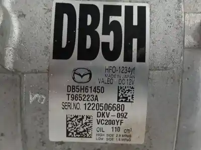 Peça sobressalente para automóvel em segunda mão compressor de ar condicionado a/a a/c por mazda cx-3 (dk) 2.0 skyactiv-g referências oem iam db5h61450  t965223a