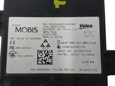 Second-hand car spare part electronic module for kia niro (de) e-niro oem iam references g599151000  