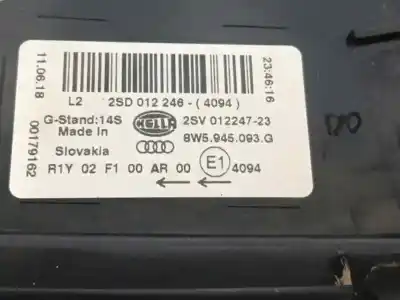 Автозапчастина б/у внутрішній лівий задній ліхар для audi a4 b9 (8w2, 8wc) 2.0 tdi quattro посилання на oem iam 8w5945093  2sd0122464094