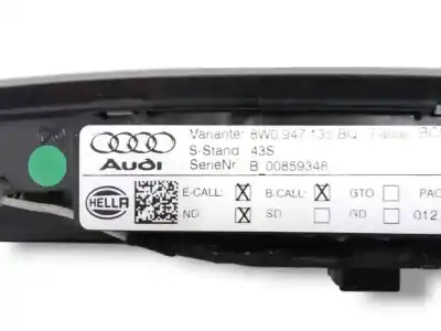 Автозапчастина б/у внутрішне світло для audi a4 b9 (8w2, 8wc) 2.0 tdi quattro посилання на oem iam 8w0947135bq  b00859348