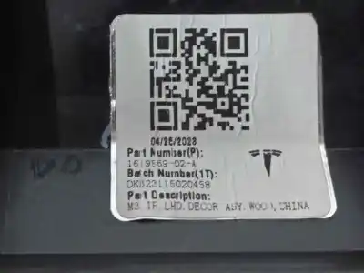 Peça sobressalente para automóvel em segunda mão moldagem por tesla model 3 (5yj3) ev referências oem iam 161956902a  