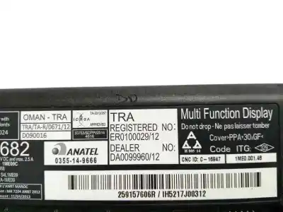 Second-hand car spare part multifunction display for renault zoe (bfm_) zoe oem iam references 259157606r  0355149666