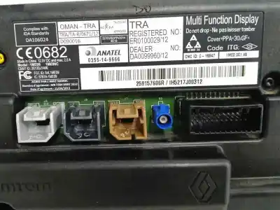 Second-hand car spare part multifunction display for renault zoe (bfm_) zoe oem iam references 259157606r  0355149666