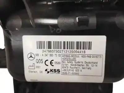 Автозапчасти б/у подушка безопасности передняя правая за mercedes-benz gla (h247) gla 200 d (247.712) ссылки oem iam a2478607302  