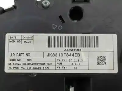 Peça sobressalente para automóvel em segunda mão quadrante por jaguar f-pace (x761) 2.0 td4 awd referências oem iam jk8310f844eb  