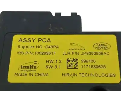 Peça sobressalente para automóvel em segunda mão motor elétrico de teto por jaguar f-pace (x761) 2.0 td4 awd referências oem iam jk8353508ac  