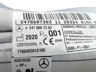 Автозапчасти б/у подушка безопасности передняя левая шторка безопасности за mercedes-benz gla (h247) gla 200 d (247.712) ссылки oem iam a2478607303  