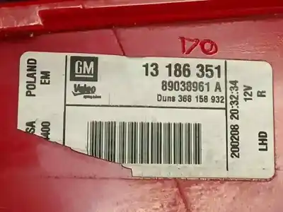 Pezzo di ricambio per auto di seconda mano luci posteriori destra per opel corsa d enjoy riferimenti oem iam 13186351  89038961a