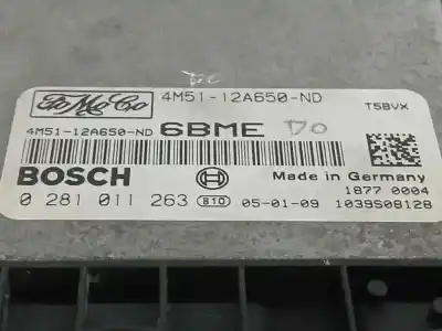 Second-hand car spare part ecu engine control for ford focus c-max (cap) 1.6 tdci cat oem iam references 4m5112a650nd  0281011263
