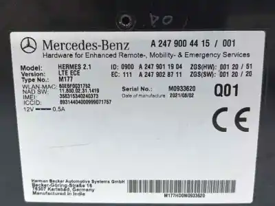 Автозапчастина б/у електронний модуль для mercedes-benz gla (h247) gla 200 d (247.712) посилання на oem iam a2479004415 a2479028711 a2479011904