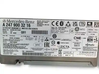 Автозапчастина б/у аудіо система / радіо cd для mercedes-benz gla (h247) gla 200 d (247.712) посилання на oem iam a2479003216  