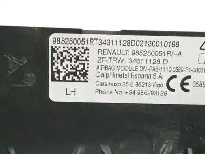Автозапчастина б/у передня права подушка безопасности для renault express furgoneta/monovolumen 1.5 blue dci 95 (f6ab) посилання на oem iam 985250051r  34239914