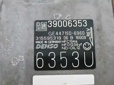 Second-hand car spare part air conditioning compressor for opel corsa e (x15) 1.4 lpg (08, 68) oem iam references 39006353 6353u ge447150