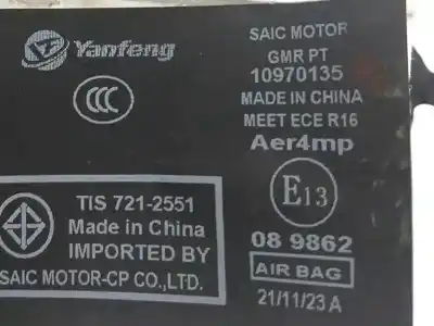 Автозапчасти б/у правый передний ремень безопасности за mg zs suv (azs1) 1.0 t-gdi ссылки oem iam 10970135  