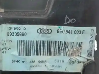 Second-hand car spare part left headlight for audi a4 b7 (8ec) 2.0 oem iam references 8e0941003f  
