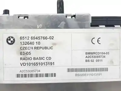 Peça sobressalente para automóvel em segunda mão sistema de áudio / rádio cd por bmw x3 (e83) 2.0 d referências oem iam 65126945766  