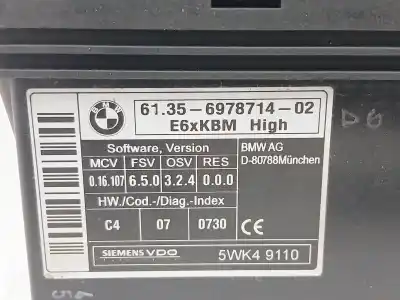 Second-hand car spare part electronic module for bmw 5 touring (e61) 520 d oem iam references 61356978714 5wk49110 