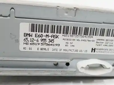 Peça sobressalente para automóvel em segunda mão sistema de áudio / rádio cd por bmw 5 touring (e61) 520 d referências oem iam 65126955345  