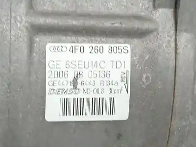 Second-hand car spare part air conditioning compressor for audi a6 c6 (4f2) 3.0 tdi quattro oem iam references 4f0260805s 4471906443 6seu14c