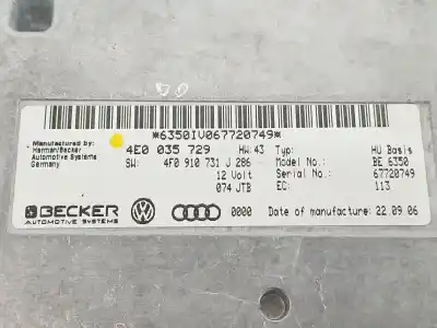 Second-hand car spare part electronic module for audi a6 c6 (4f2) 3.0 tdi quattro oem iam references 4e0035729 4f0910731j 