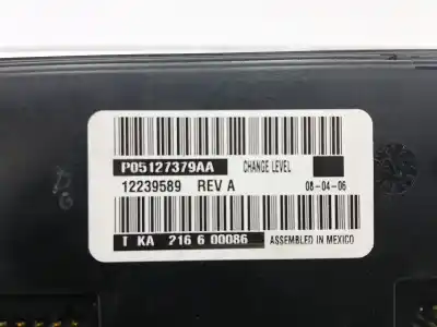 Pezzo di ricambio per auto di seconda mano controllo climatico per chrysler voyager iv (rg, rs) 2.8 crd riferimenti oem iam p05127379aa  