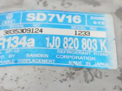 Автозапчасти б/у компрессор кондиционера воздуха за seat leon (1m1) 1.6 16 v ссылки oem iam 1j0820803k  