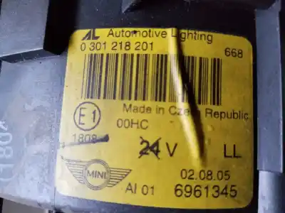Peça sobressalente para automóvel em segunda mão farol / farolim esquerdo por bmw mini (r50,r53) cooper referências oem iam 0301218201  6961345
