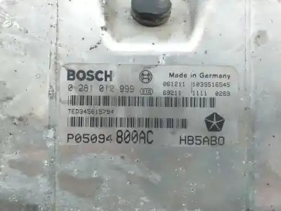 Second-hand car spare part ecu engine control for chrysler voyager (rg) 2.8 crd cat oem iam references 0281012999  0281012999