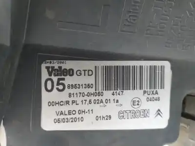 Автозапчастина б/у ліва фара для citroen c1 1.4 hdi cat (8ht / dv4td) посилання на oem iam   
