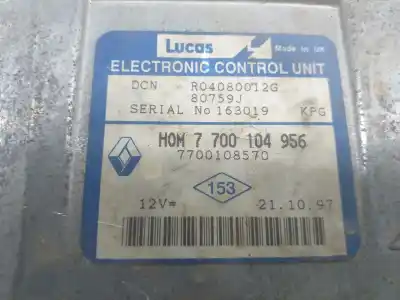 Автозапчастина б/у ебу контролер двигуна для renault kangoo (f/kc0) 1.9 diesel посилання на oem iam 7700104956  7700104956