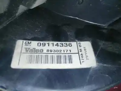 Pezzo di ricambio per auto di seconda mano lampada posteriore sinistra per opel corsa c 1.7 16v di cat (y 17 dtl / lk8) riferimenti oem iam 09114336  09114336