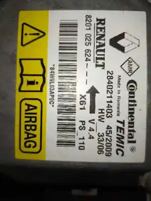 Second-hand car spare part airbag control unit for renault kangoo profesional oem iam references 8201025624