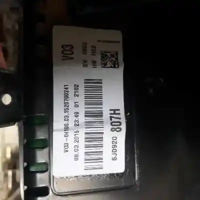 Second-hand car spare part dashboard for seat ibiza (6j5) reference oem iam references 6j0920807h