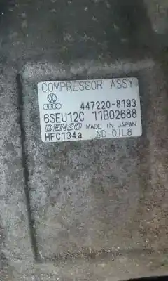 Peça sobressalente para automóvel em segunda mão compressor de ar condicionado a/a a/c por audi a2 (8z) 1.4 16v referências oem iam 4472208193