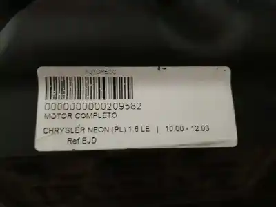 Автозапчастина б/у двигун комплект для chrysler neon (pl) 1.6 16v cat посилання на oem iam ejd